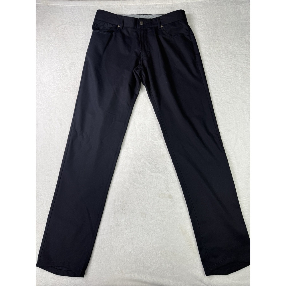 Peter Millar Collection 5-Pocket Pants Mens 34x32 Black 100% Virgin Wool Barch